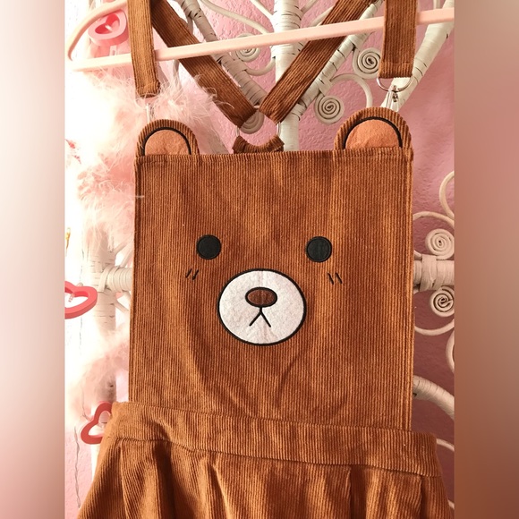 Corduroy bear pinafore dress by sugar thrillz - Picture 3 of 5